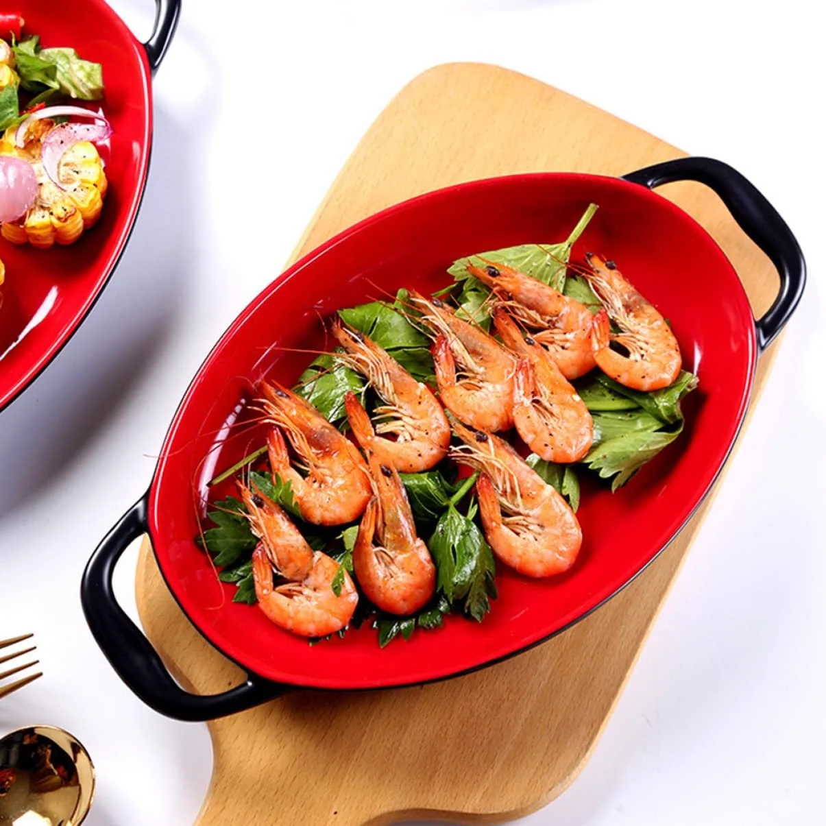 Форма для запекания с двойной ручкой керамическая термостойкая для духовки, фото №8 Форма для запекания с двойной ручкой керамическая термостойкая для духовки, фото №8