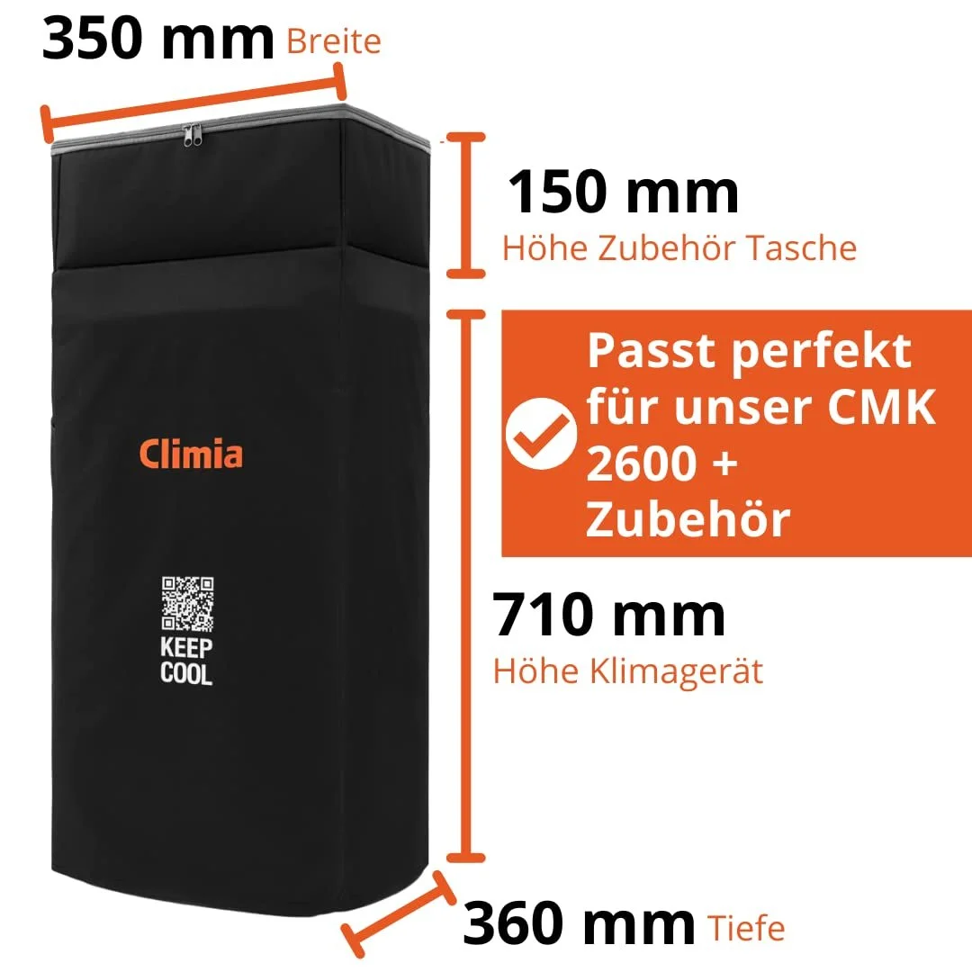 Мобильный кондиционер Climia CMK 2600 3-в-1 Вентилятор Осушитель Экологичный хладагент Защитный чехол, фото №2