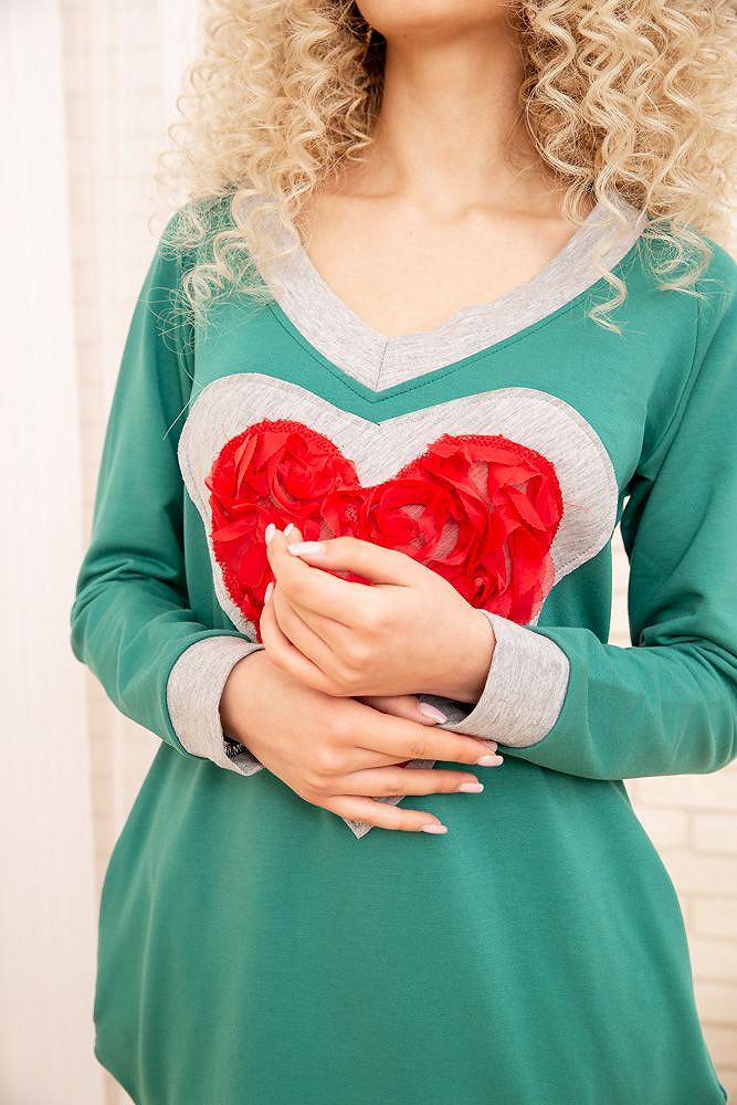 Свобода жіноча сукня з серцем колір Зелений 167R2-3, фото №4 Свобода жіноча сукня з серцем колір Зелений 167R2-3, фото №4