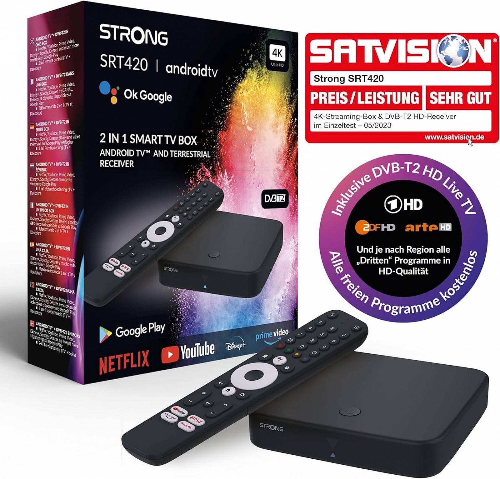 Медиаплеер STRONG Android TV DVB-T2 4K UHD SRT420 Chromecast, фото №6
