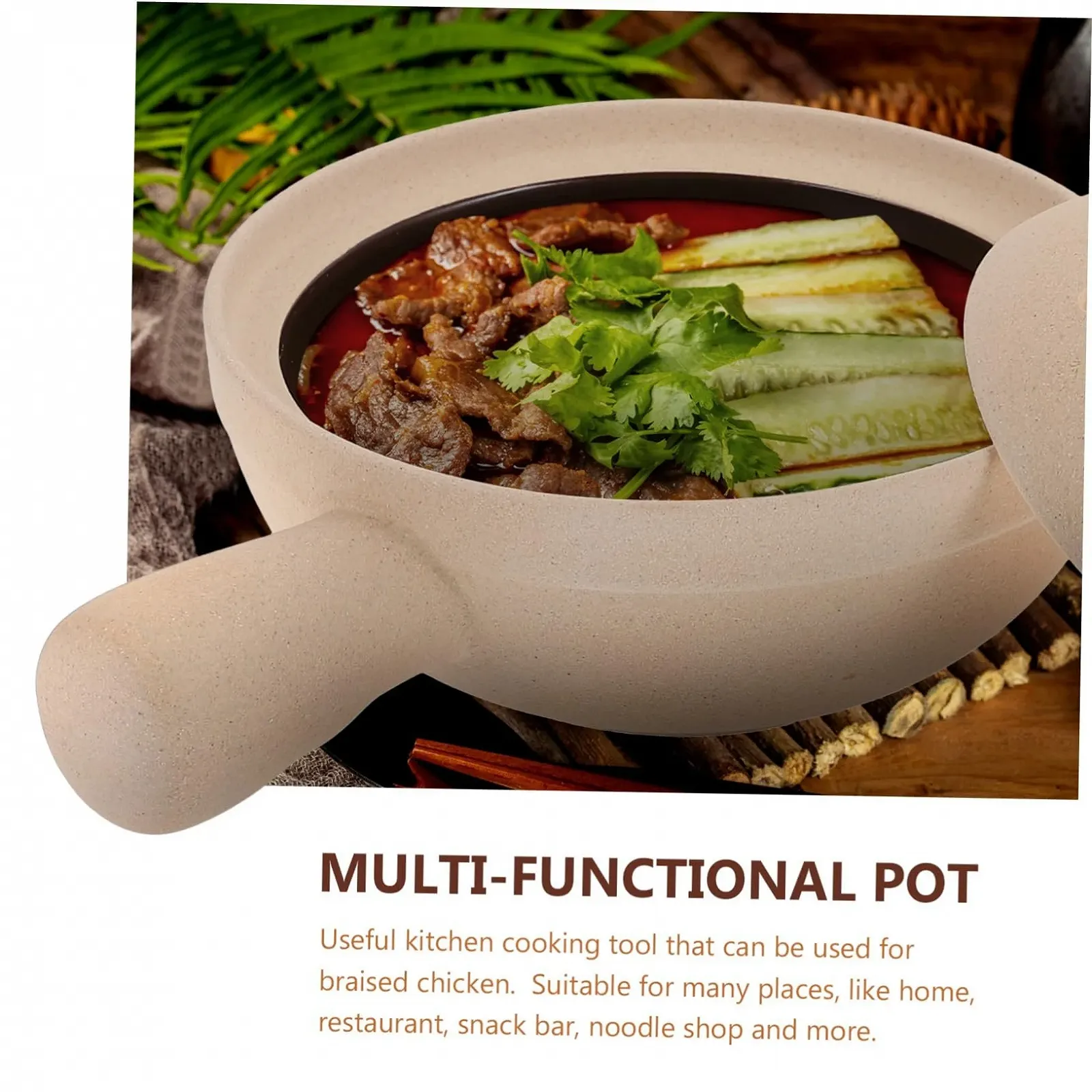 Кастрюля VALICLUD из керамики с одной ручкой термостойкая для тушения, фото №7