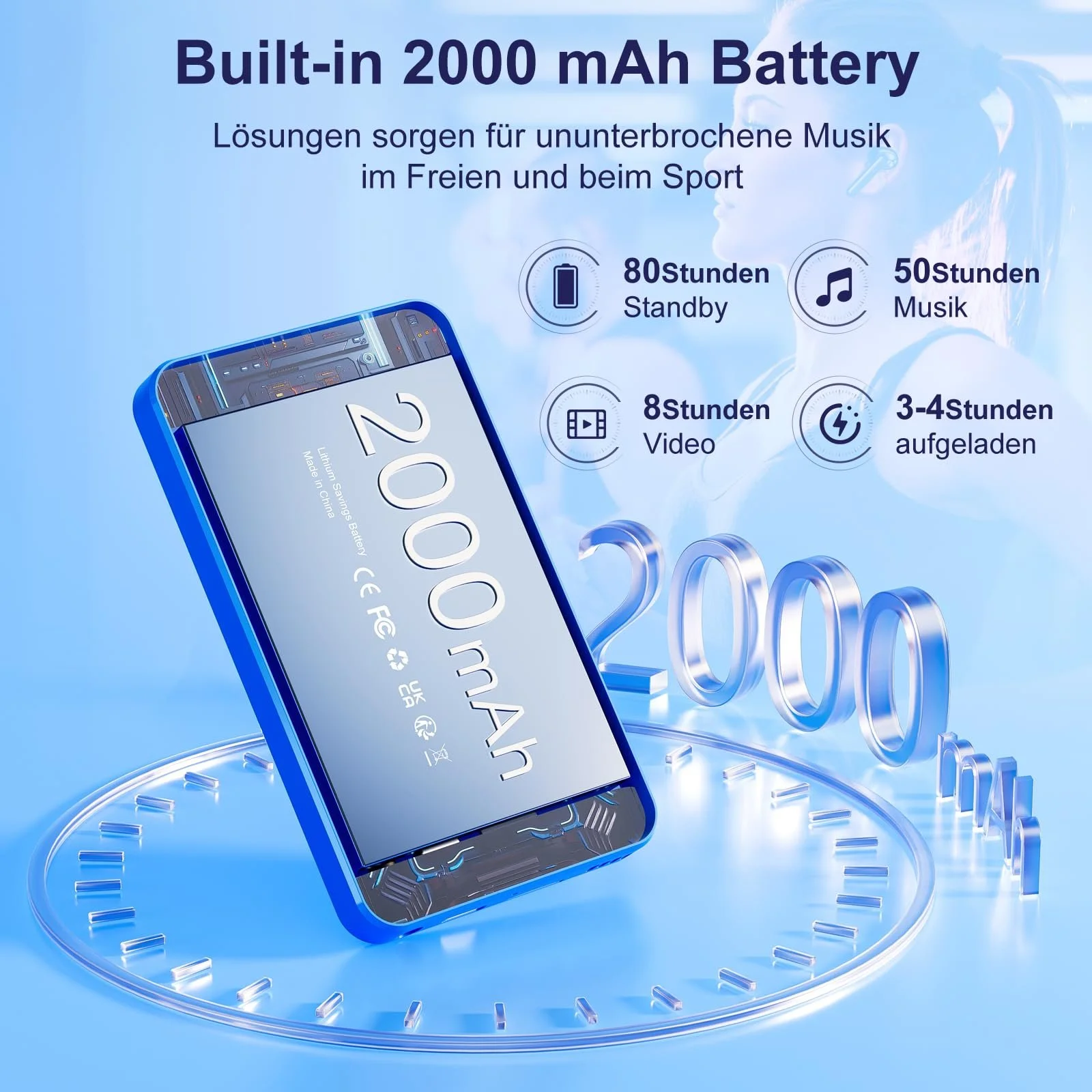 MP3 плеер Fanvace 80GB Blue, фото №7