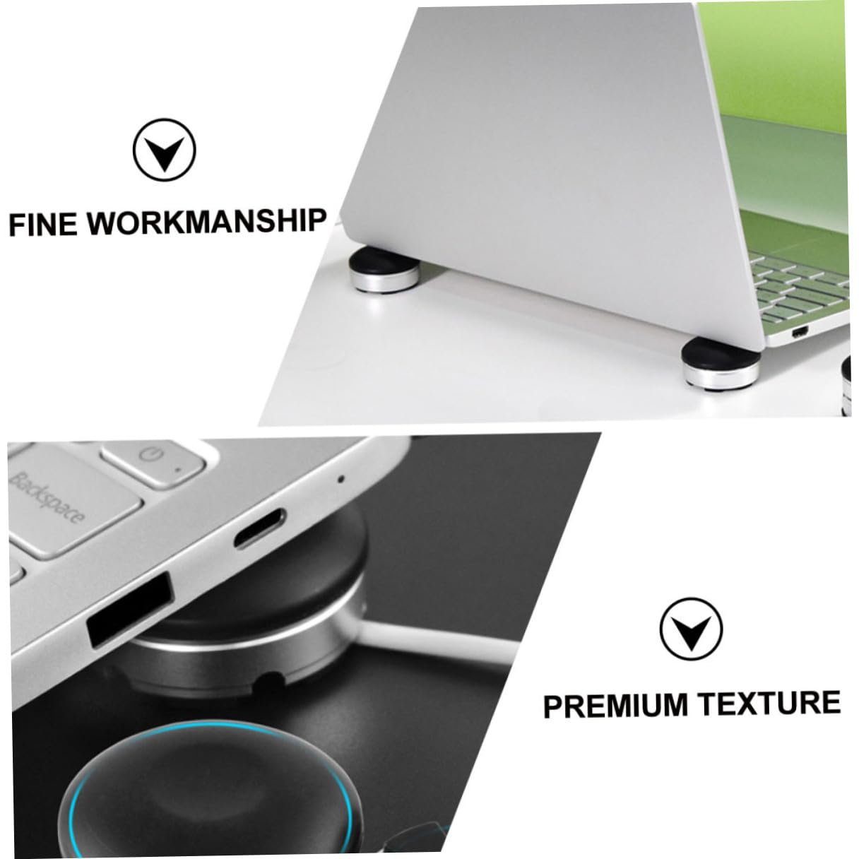 Подставка для ноутбука портативная, 2 шт, легкая, компактная с креплением для кабеля для эргономичной работы, фото №4