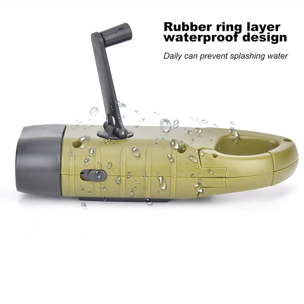 Ручний ліхтар LED Alomejor для кемпінгу, скелелазіння, пішого туризму, аварійний сонячний для активного відпочинку, ABS-пластик, чорний (зелений), фото №7