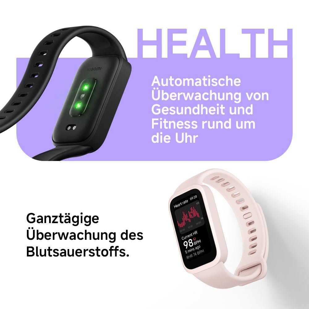 Фитнес-браслет Xiaomi Smart Band 9 Active Черный 1.47 дюйма TFT, 450 нит, 50 спортивных режимов, датчик SPO₂, водонепроницаемость 5ATM, фото №6