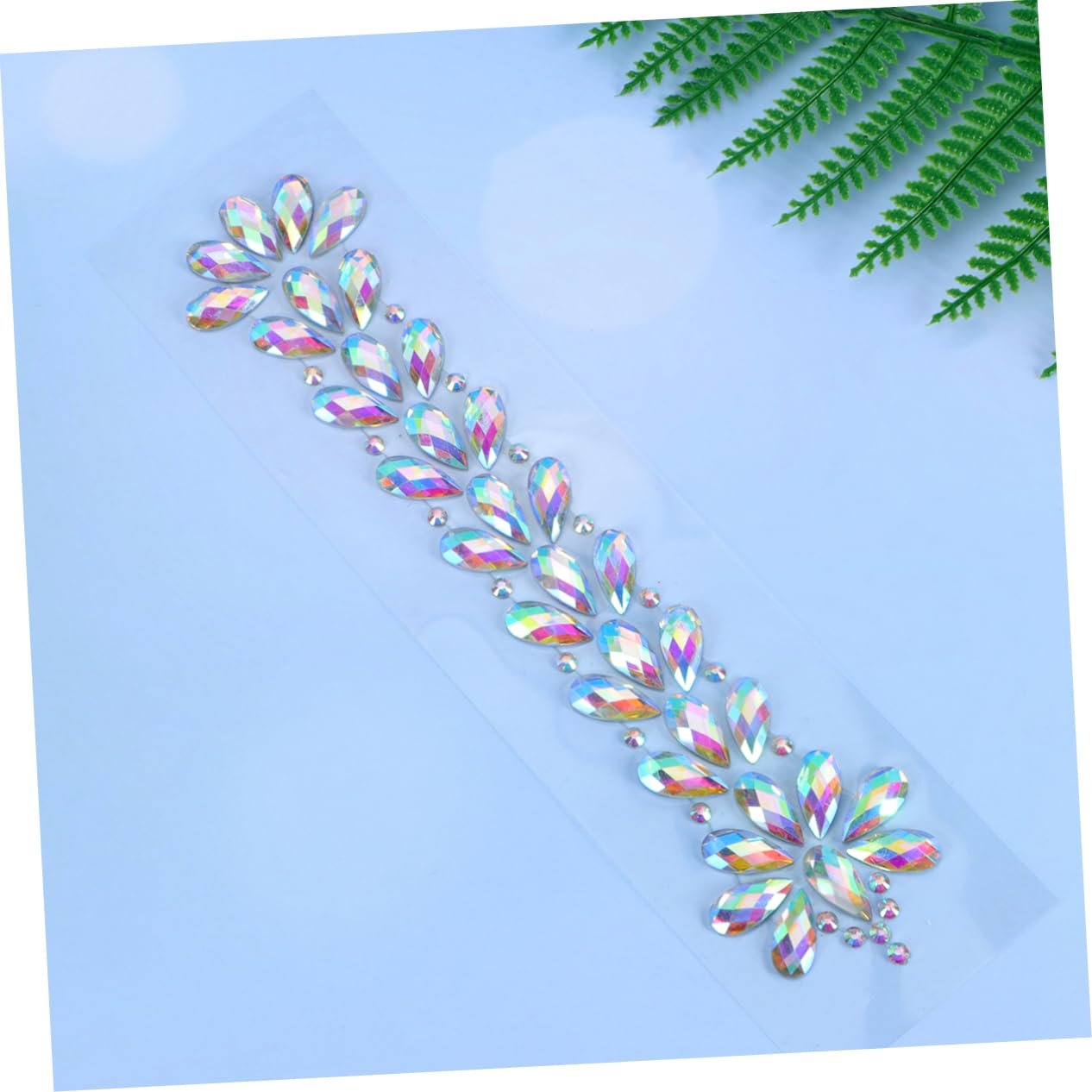 Наклейки стрази COHEALI 9 аркушів Імітація кристалів Діамант Кольорові квіти Білий стиль, фото №3