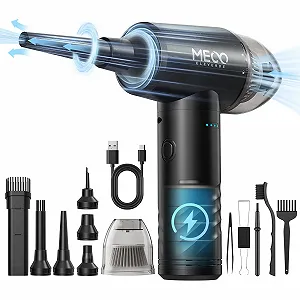 Электрический воздуходувка MECO ELEVERDE 2-в-1 100000 RPM 10Kpa 3 скорости Аккумуляторный Черный - Фото 1