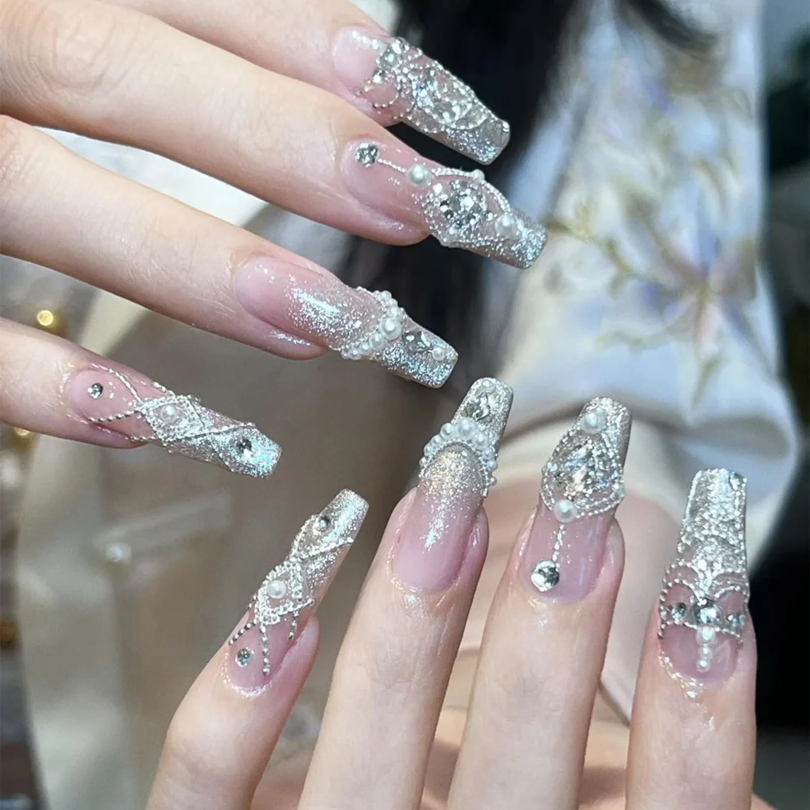 Набор для декора ногтей Auiremrti Nail Accessory Set 5680 шт. Пинцет Золотистый и Серебристый, фото №5