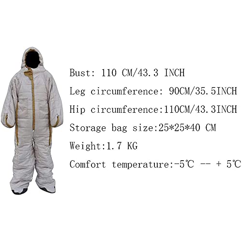 Спальный мешок Full Body Pyjamas для взрослых 3 сезона портативный легкий зимний для ходьбы и стояния на открытом воздухе, фото №4