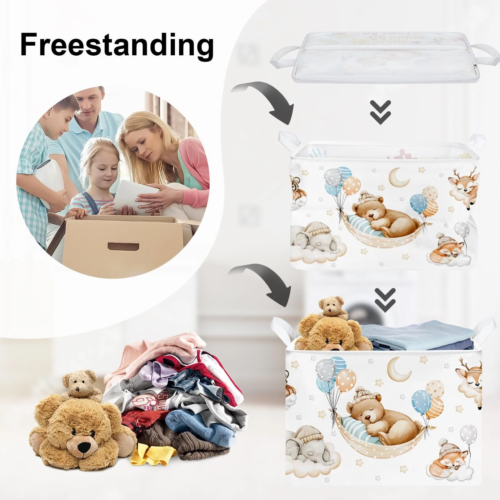 Корзина для игрушек HUUMONSS Детская складная для мальчиков девочек, фото №3 Корзина для игрушек HUUMONSS Детская складная для мальчиков девочек, фото №3