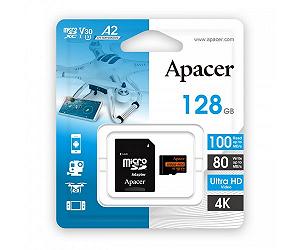 Apacer Карта пам'яті microSD 128GB C10 UHS-I U3 A2 R100/W80MB/s SD synthetic.ua - Фото 1