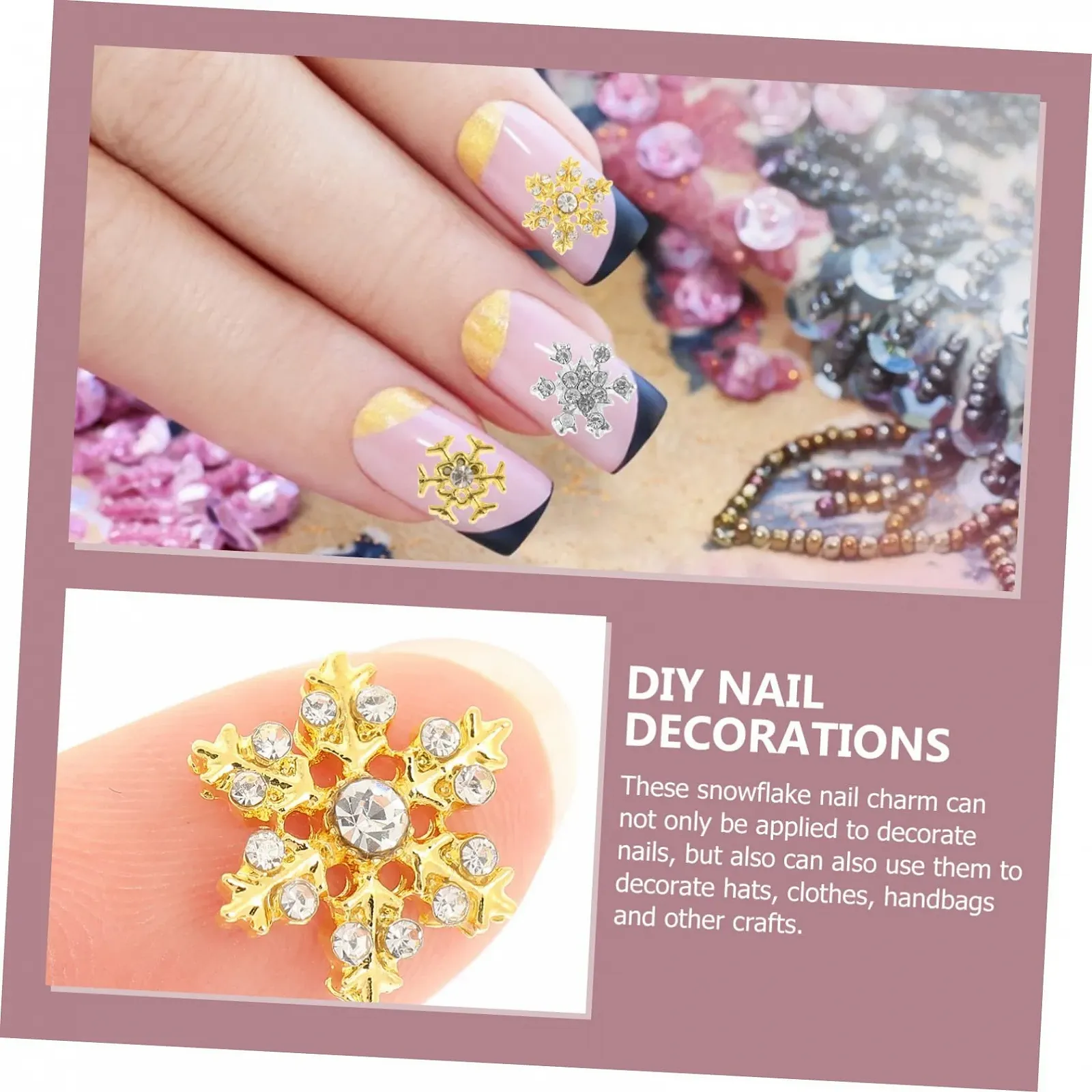 Украшения для ногтей Снежинки Healvian, 120 шт., фото №8