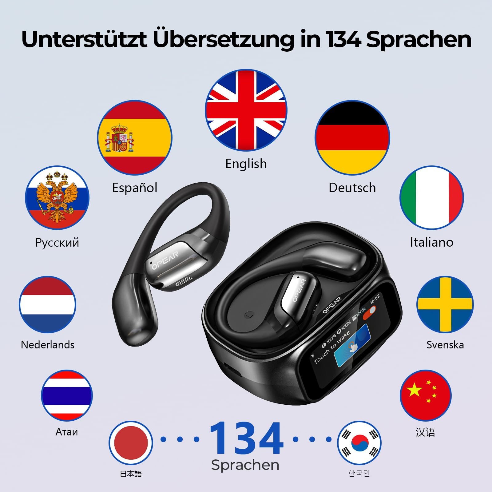 Навушники-перекладачі AI 3-в-1 Saymi з голосовим перекладачем 134 мовами з додатком 7 режимів, фото №2