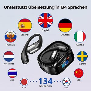 Навушники-перекладачі AI 3-в-1 Saymi з голосовим перекладачем 134 мовами з додатком 7 режимів synthetic.ua - Фото 1