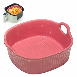 Купити Форма для запікання керамічна 650 мл квадратна 7 дюймів з ручками Червона - Фото 1 Форма для запікання керамічна 650 мл квадратна 7 дюймів з ручками Червона - Фото 1