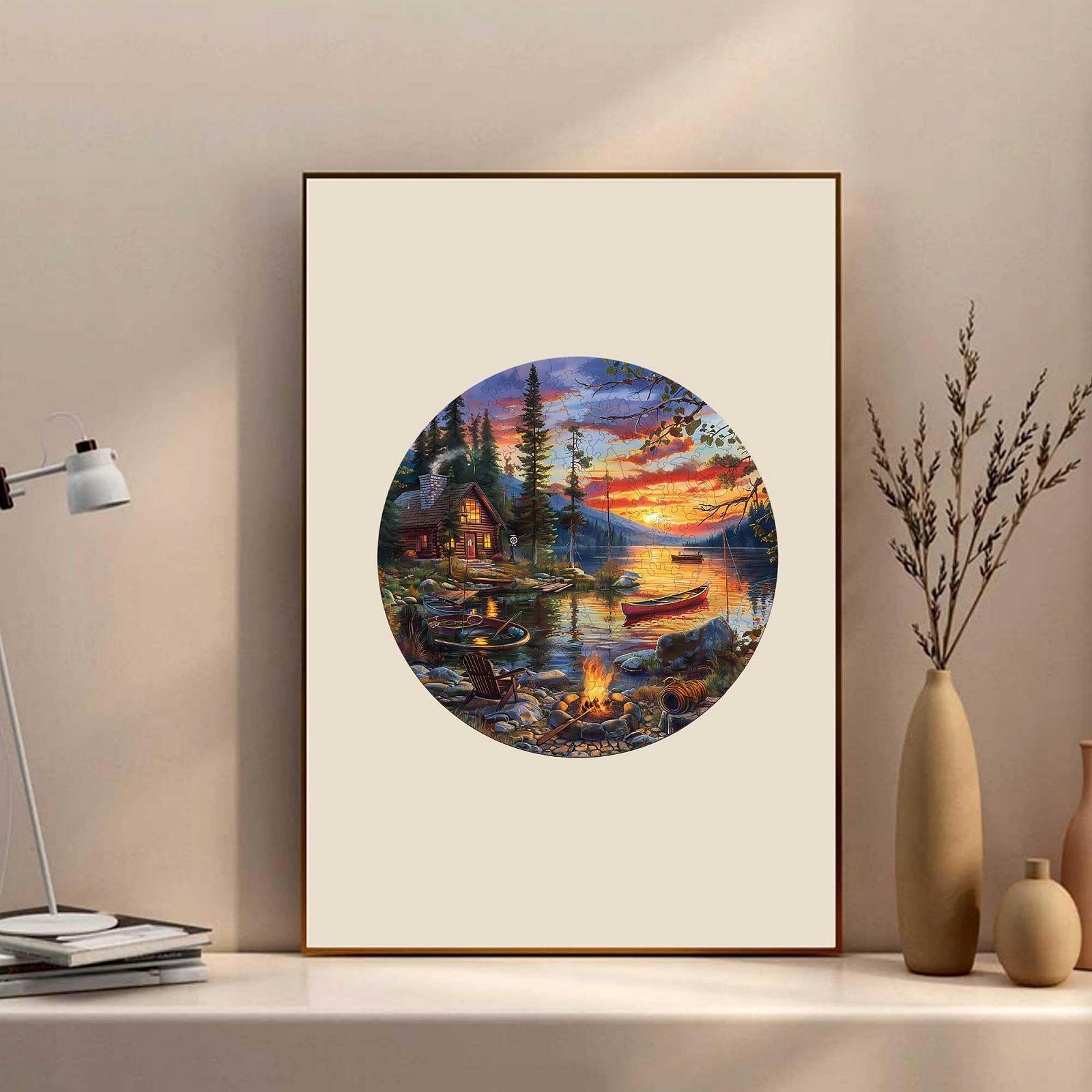 Дерев'яний пазл Lake House 300 деталей з коробкою та міні-мольбертом, фото №5