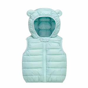 Жилет стьобаний CNNBYYDS дитячий з капюшоном Unisex, з ведмежими вушками - Фото 1