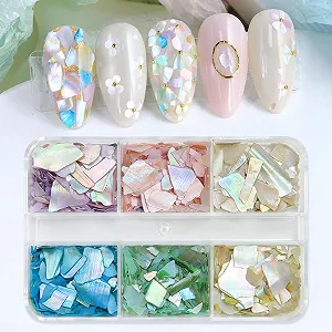 Блёстки для ногтей Naturalschalennägel, 6 разных цветов synthetic.ua - Фото 1