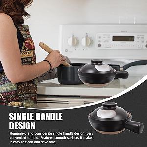 Кастрюля Toyvian с крышкой керамическая из прочного камня для супов и пасты synthetic.ua - Фото 1