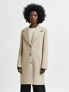 Пальто SELECTED FEMME Женское Однобортное synthetic.ua - Фото 1