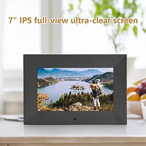Цифровая фоторамка Vicloon 7 дюймов HD IPS экран Фото/Музыка/Видео/Календарь/Будильник с пультом дистанционного управления поддержка USB/SD-карт настенная (Non WiFi) synthetic.ua - Фото 1