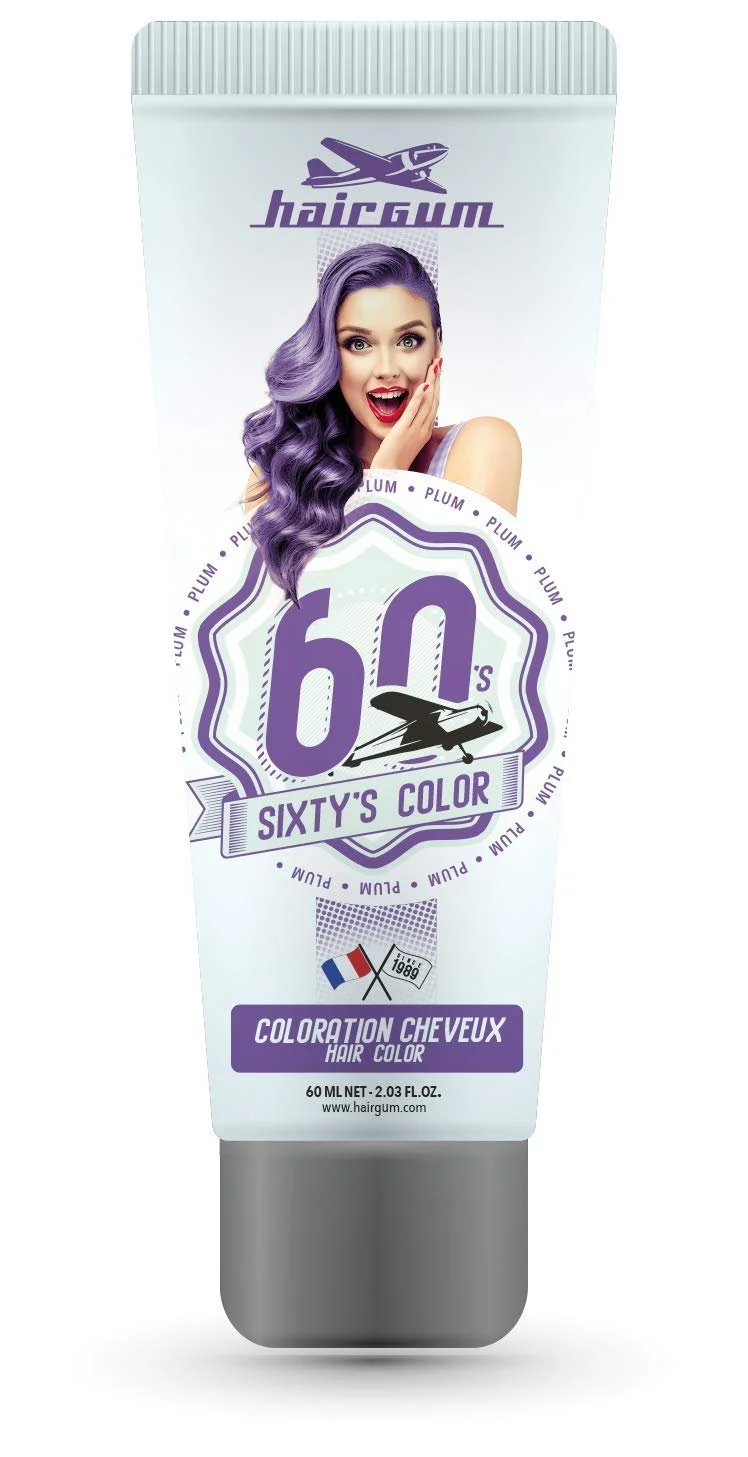 Напівперманентна фарба для волосся Hairgum Sixty's Color Plum 60 мл, фото №1 Напівперманентна фарба для волосся Hairgum Sixty's Color Plum 60 мл, фото №1