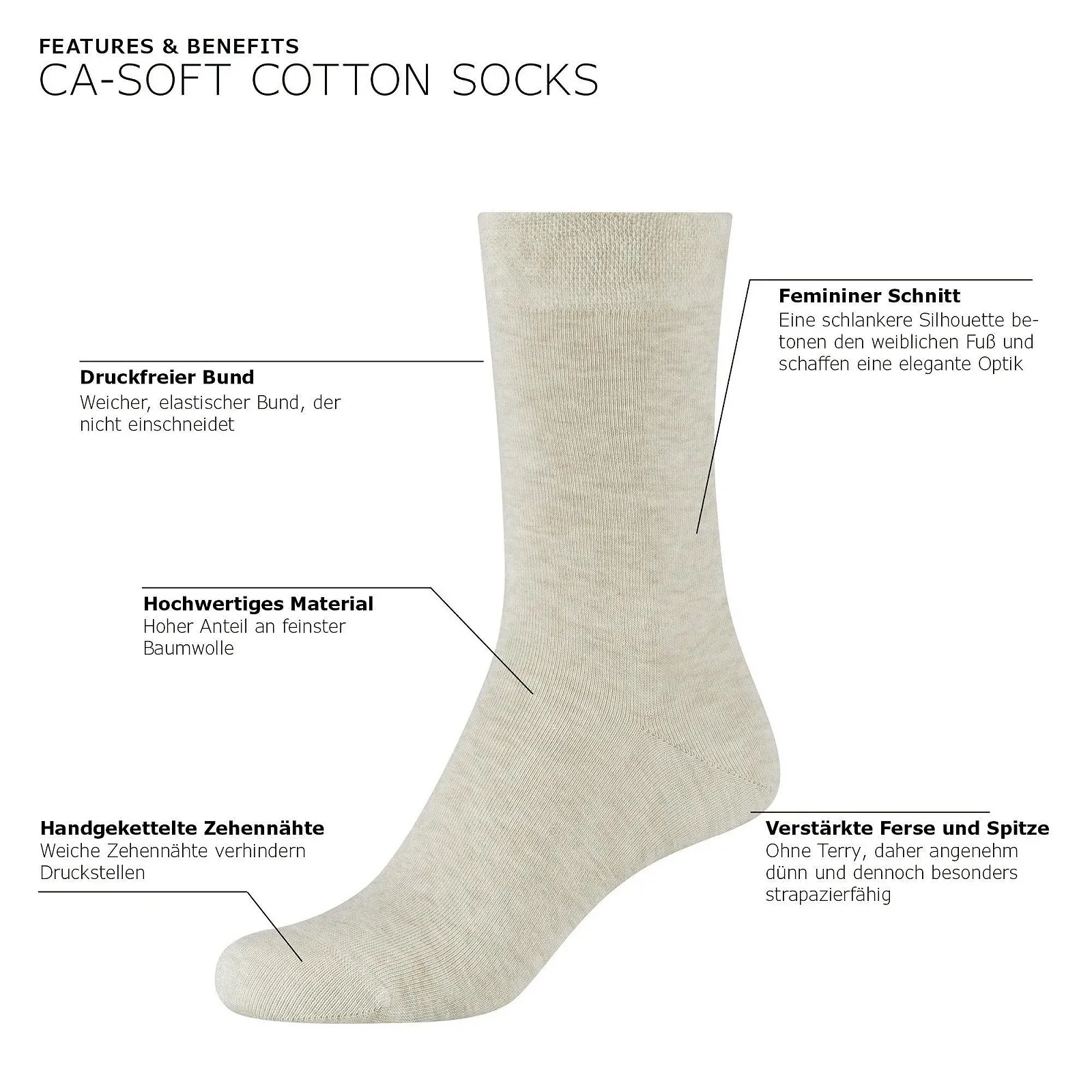 Шкарпетки Camano Жіночі 2 пари, Бежевий Березовий Меланж (1100), фото №2 Шкарпетки Camano Жіночі 2 пари, Бежевий Березовий Меланж (1100), фото №2