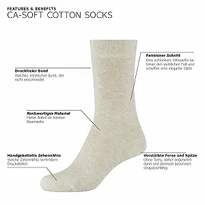 Носки Camano Женские 2 пары, Бежевый Березовый Меланж (1100) synthetic.ua - Фото 1