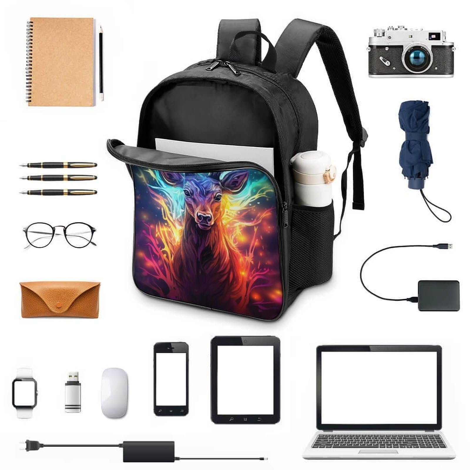Рюкзак RSIUUODNF Deer 3D Детский Большие Карманы 40x28x16см, фото №4