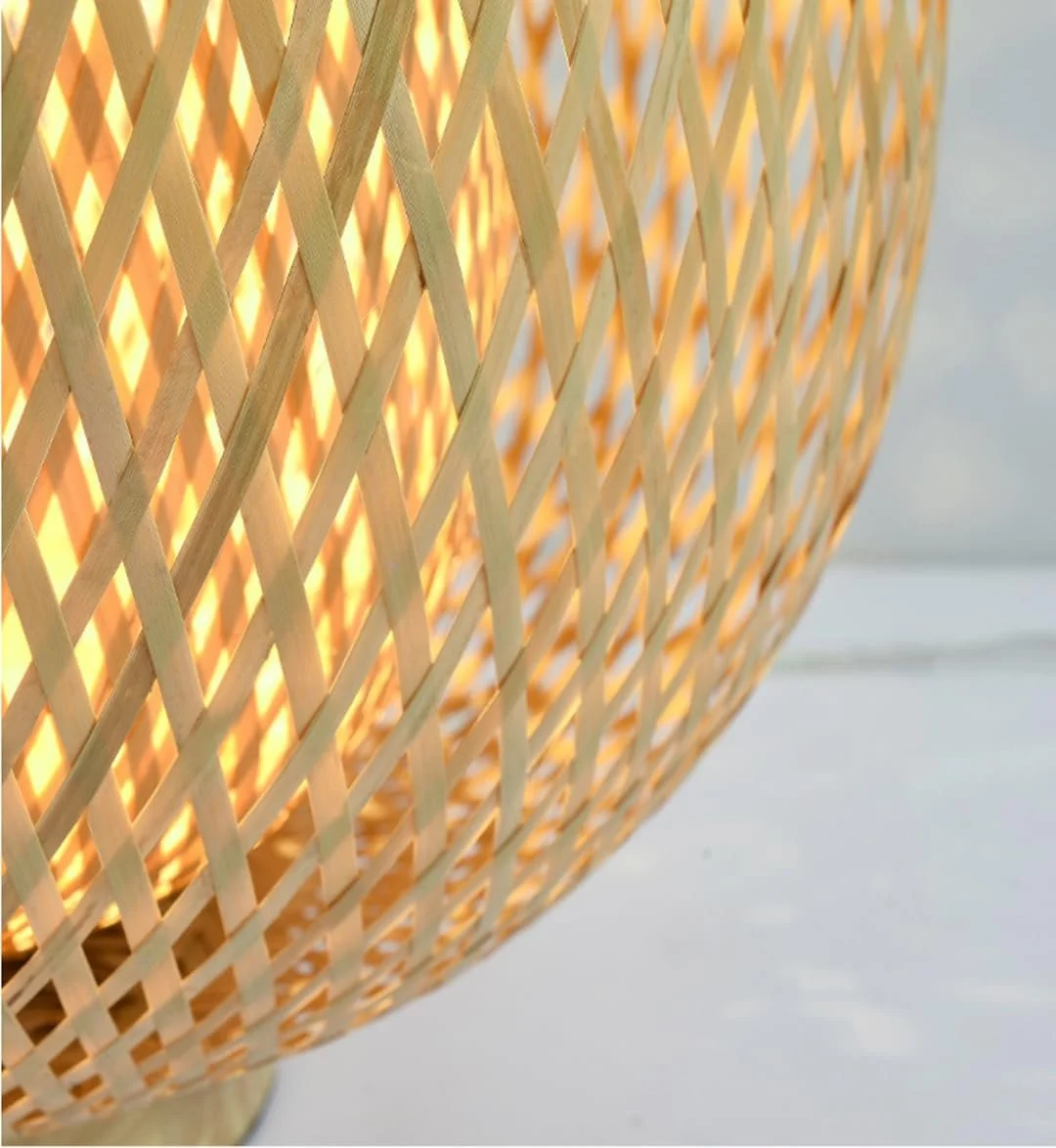 Настільна лампа Bamboo Fabric Zen Style бамбуковий абажур, фото №8