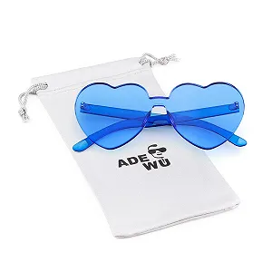 Сонцезахисні окуляри Серце ADEWU для вечірок Без оправи Прозорі різнокольорові для фестивалю - Фото 1