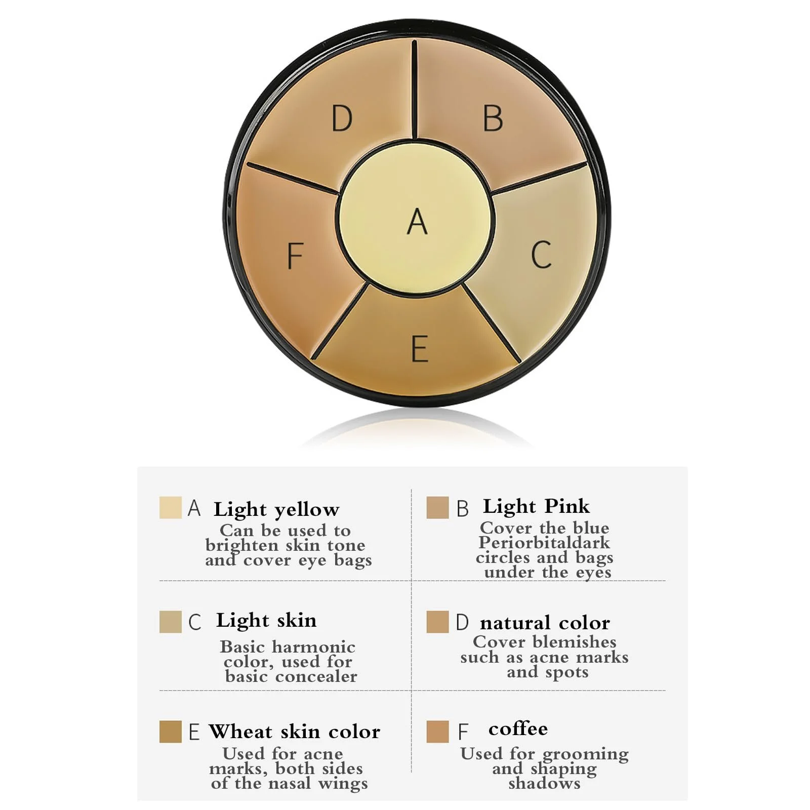 Палетка консилеров Holzsammlung 6 Colours для контурирования, водостойкая, с полным покрытием для индивидуального смешивания и коррекции, скрывает темные круги и недостатки кожи, 2 x 10 г, фото №4 Палетка консилеров Holzsammlung 6 Colours для контурирования, водостойкая, с полным покрытием для индивидуального смешивания и коррекции, скрывает темные круги и недостатки кожи, 2 x 10 г, фото №4