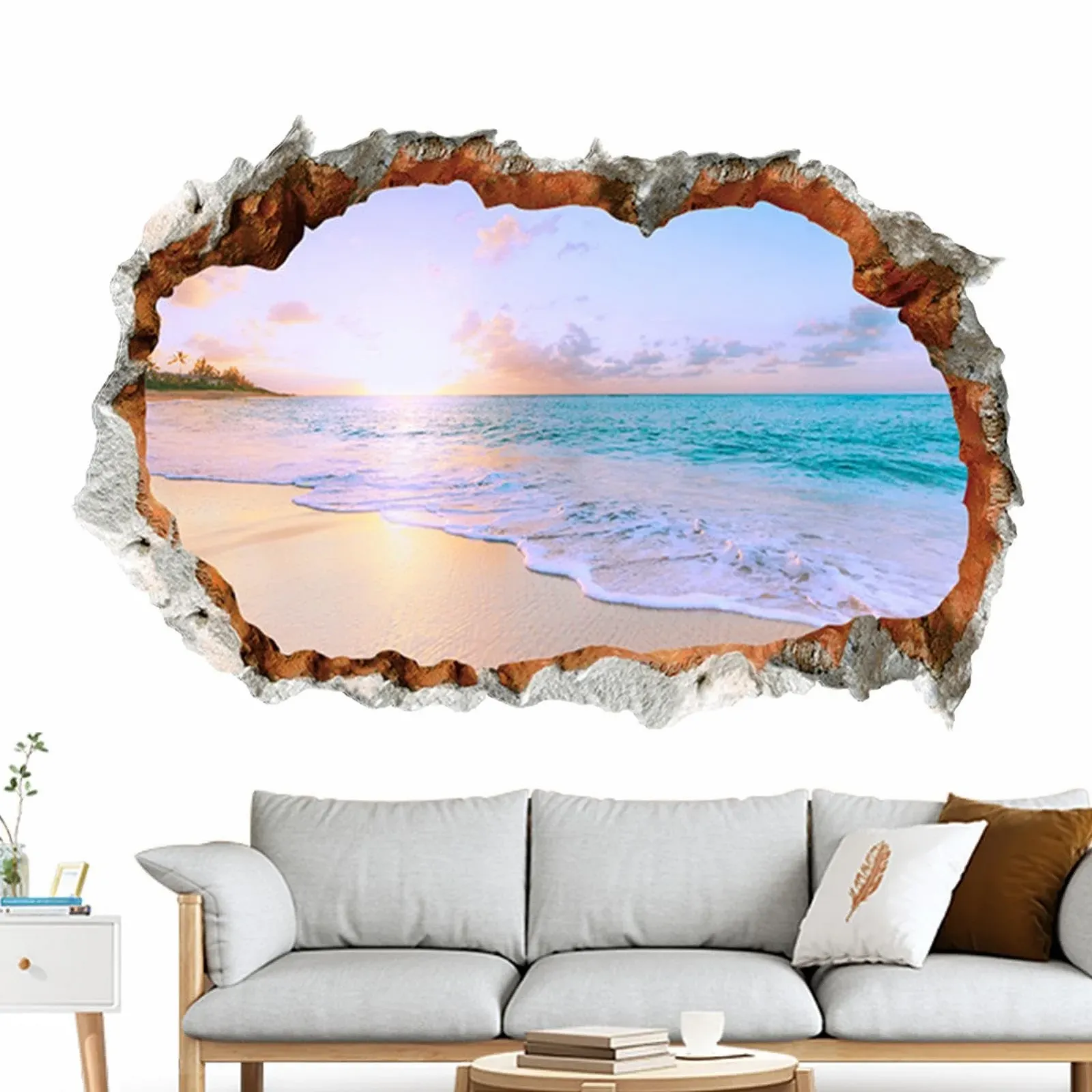 Настінна наклейка Пейзаж Вид на море з ефектом пролому 3D, фото №9