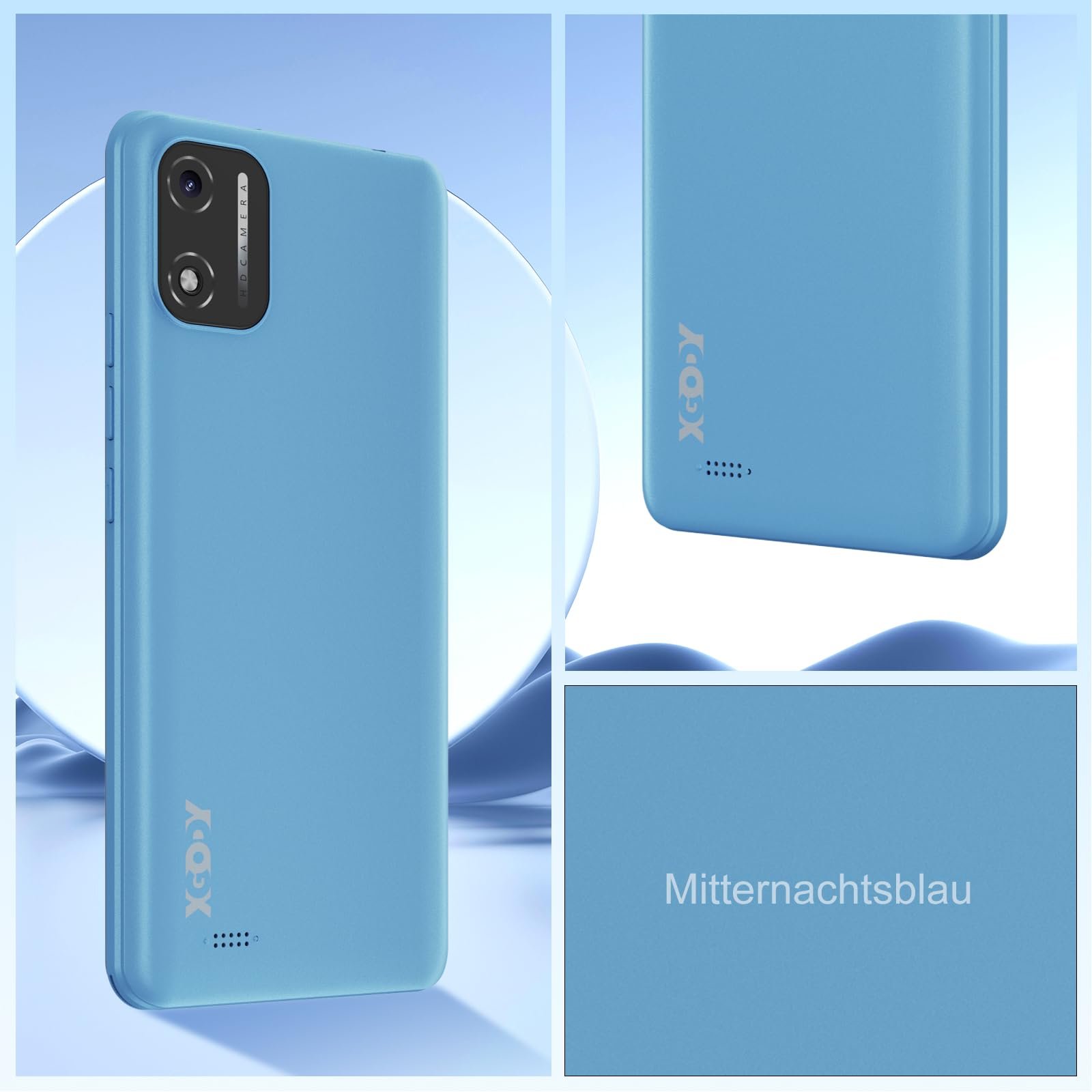 Смартфон XGODY X32 5,5" 2GB + 16GB Octa-Core Android 14 Go 4G Dual SIM 8MP + 5MP 2850 мАч Face ID GPS Синий, фото №8