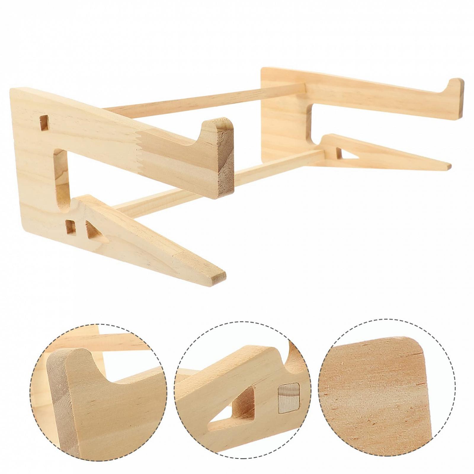 Підставка для ноутбука Дерев'яна Підвищення для ноутбуків 14,8-17,6 дюймів Cиліконове посилення Стабільна Вентильована для офісу дому та ігор, фото №7