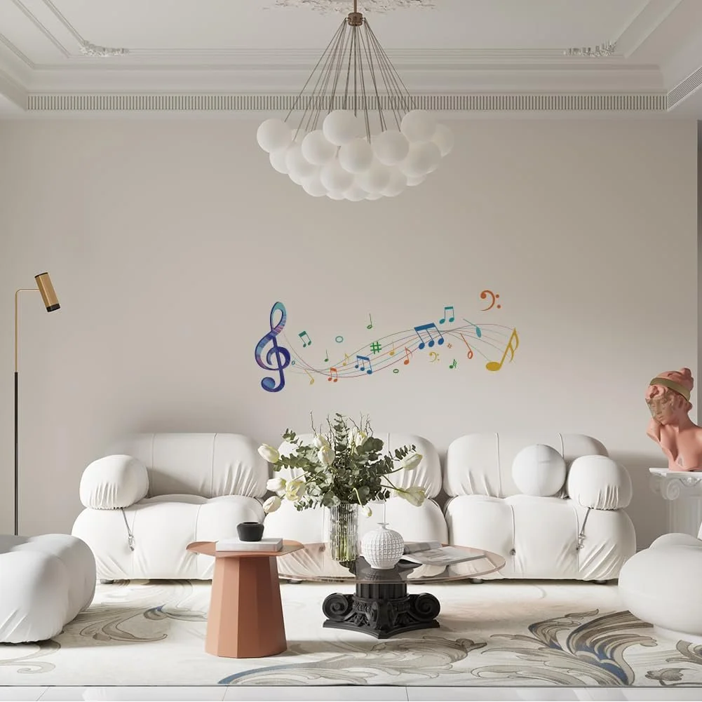 Наклейка на стіну SUPERDANT Музичні ноти та лінії Вінілова самоклеюча, фото №4