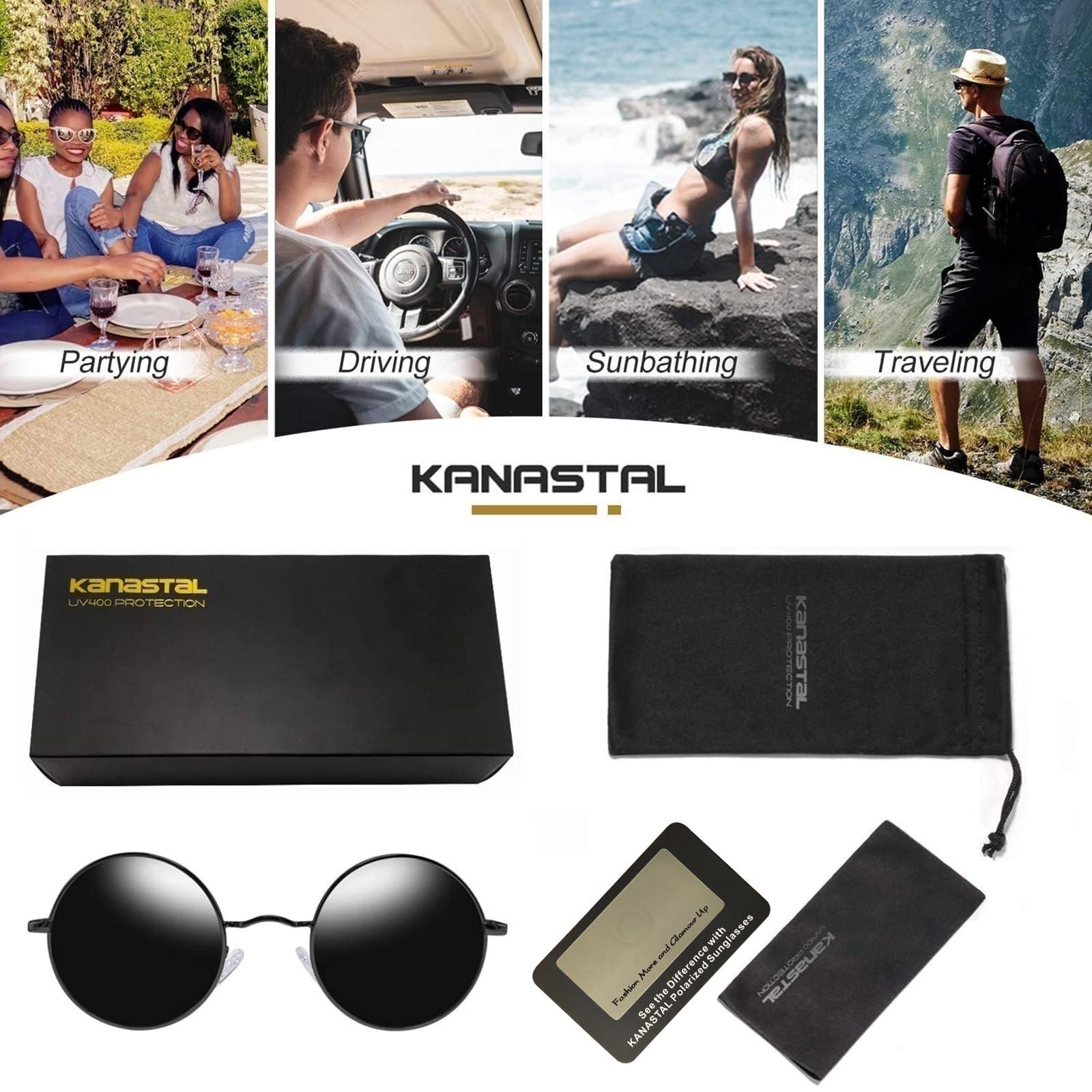 Круглі сонцезахисні окуляри KANASTAL Чоловічі ретро, фото №7