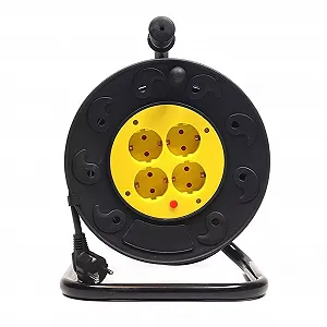 Сетевой удлинитель PowerPlant на катушке 25 м, 4 розетки (JY-2002/25) (PPRA10M250S4) synthetic.ua - Фото 1