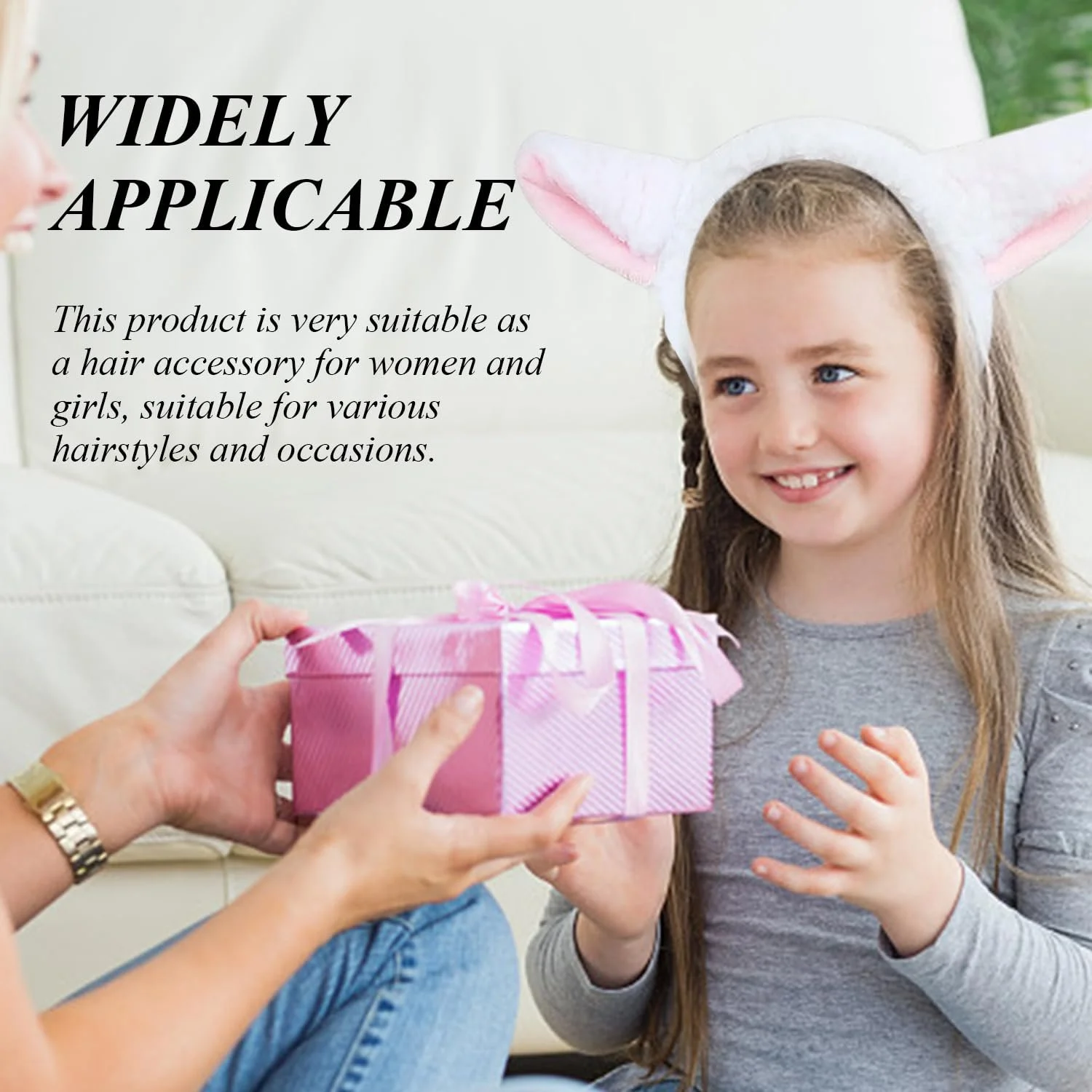 Обруч для волосся Вушка овечки Білий, 2 шт, фото №5