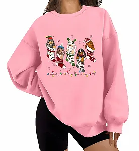 Женский свитшот Generisch Dachshund Christmas Свитшот для любителей такс для женщин S M L 3XL Голубой - Фото 1