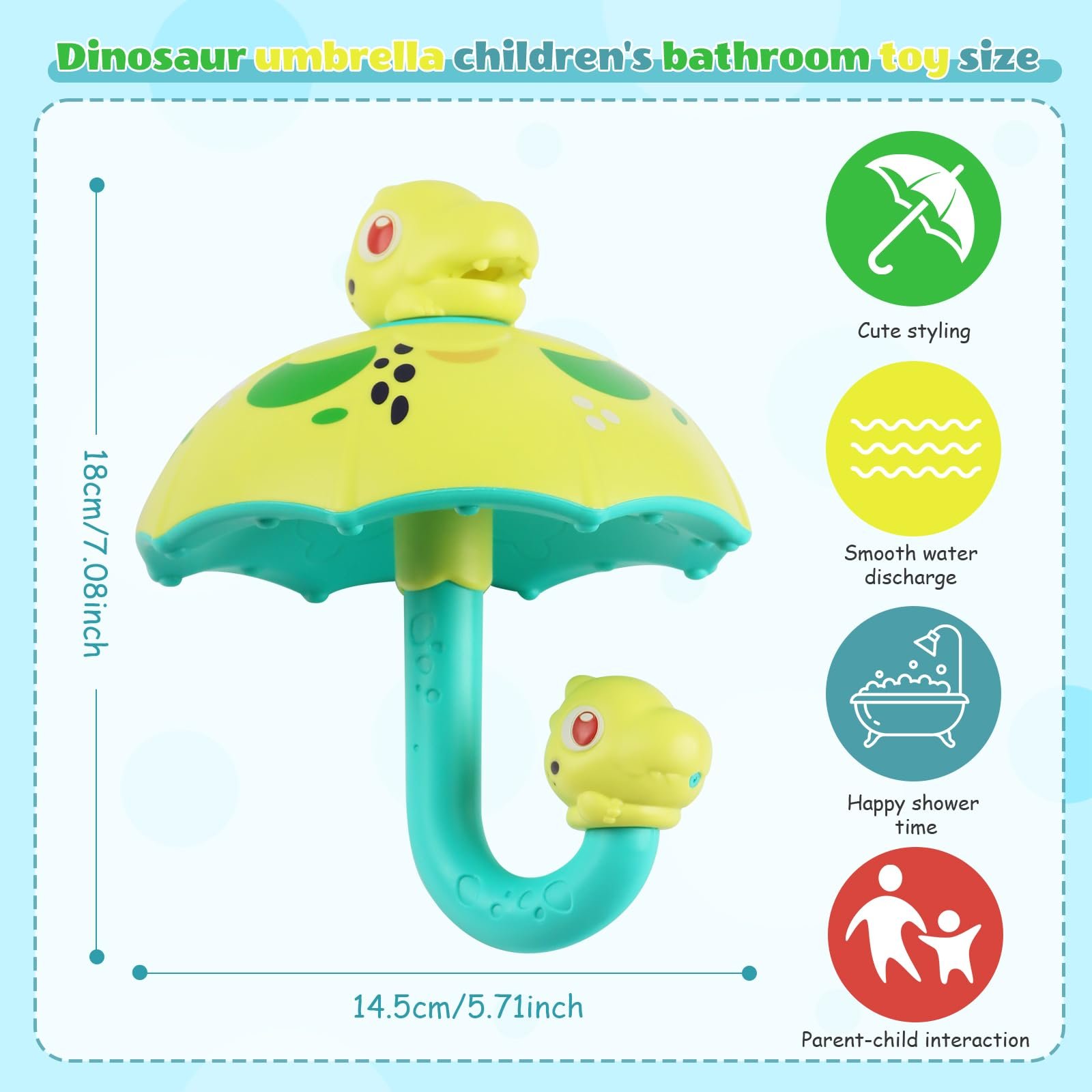 Игрушка для ванны Динозавр-зонтик для душа, фото №2