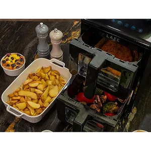Мультипіч Lafe Dual Fry 10л 2 x 5л 2460Вт LCD 40-200°C 60хв synthetic.ua - Фото 1