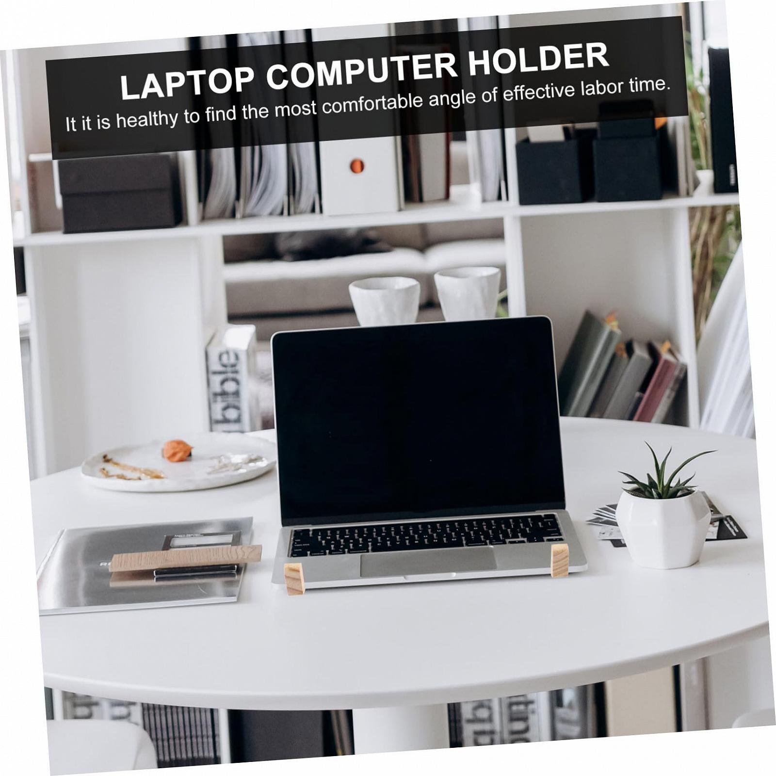 Подставка для ноутбука деревянная эргономичная с вентиляцией для стола, фото №4