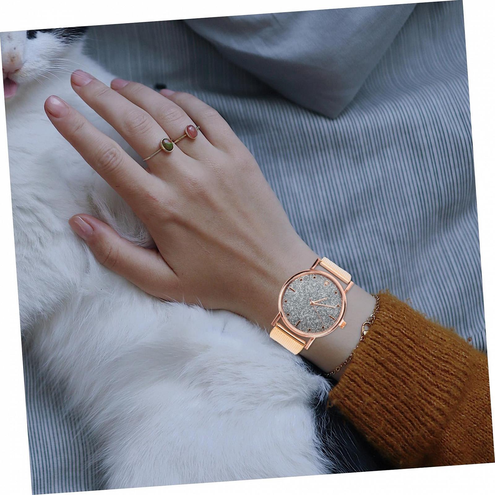 Часы кварцевые PartyKindom Женские Розовый Золотистый, фото №9 Часы кварцевые PartyKindom Женские Розовый Золотистый, фото №9