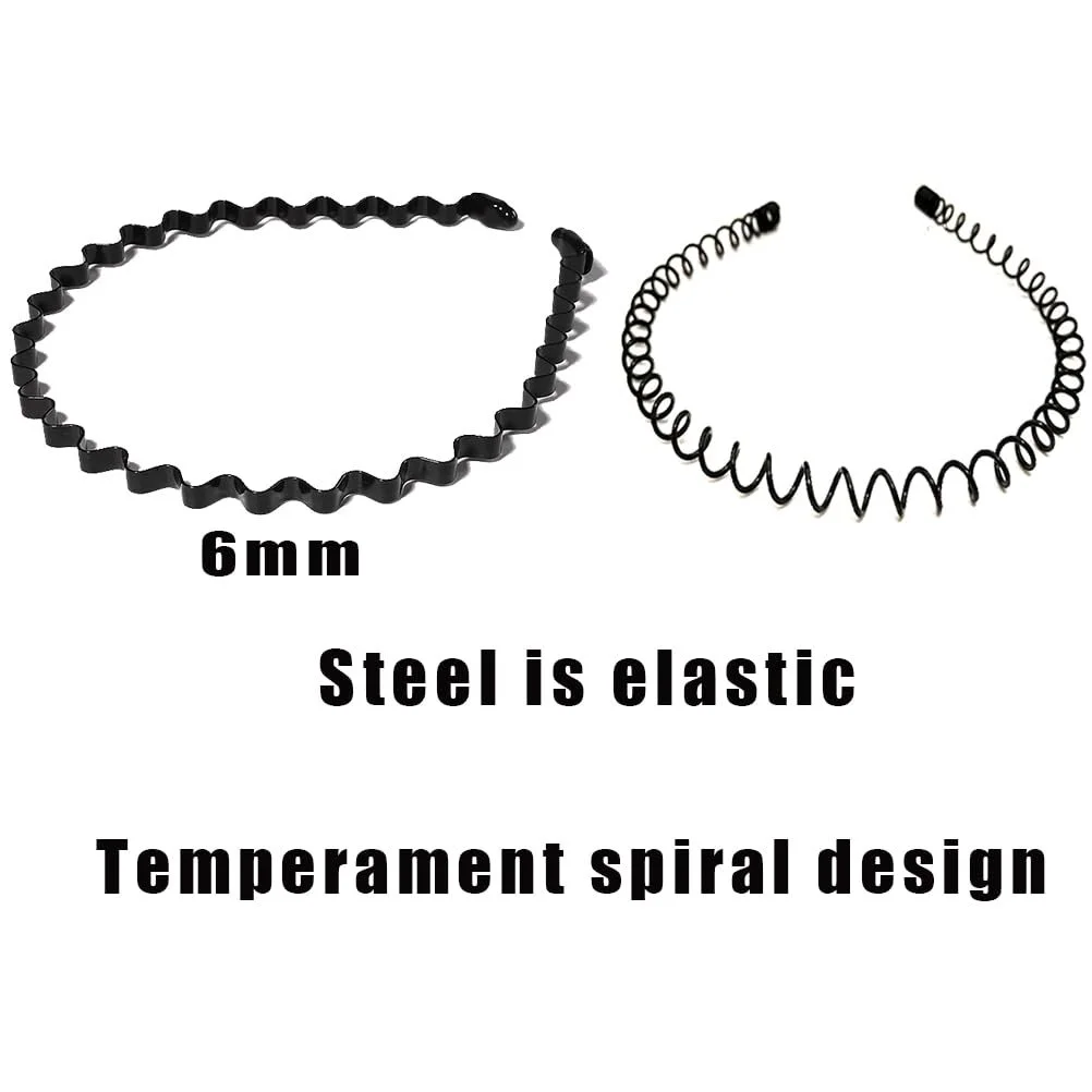 Еластична Обруч для волосся з металевими вставками, 6 штук, фото №5
