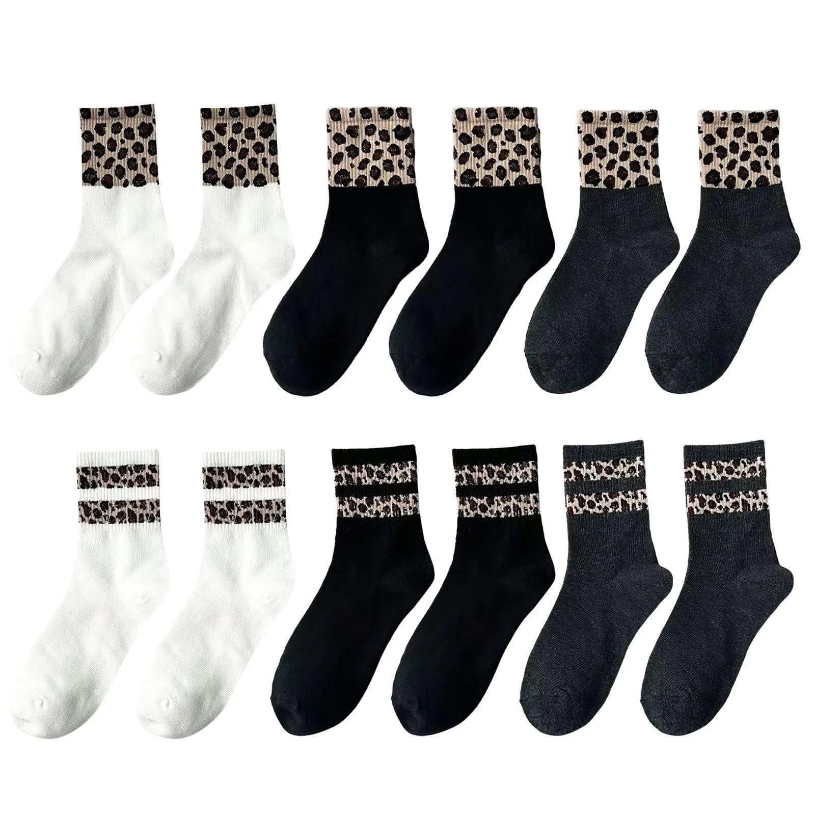 Шкарпетки з леопардовим принтом 6 пар, фото №1