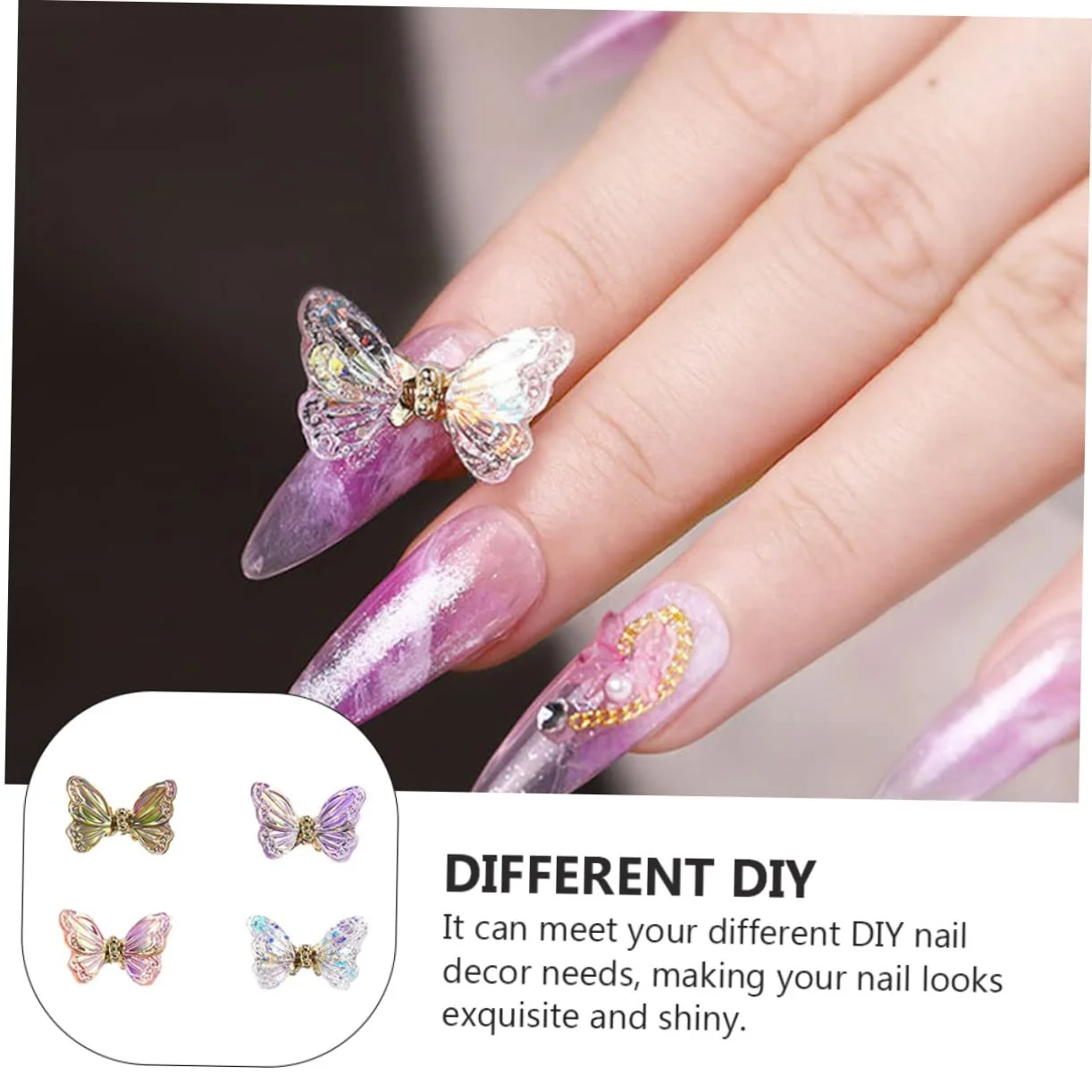 Підвіски Housoutil 4 шт., прикраси для манікюру з DIY-сплаву, аксесуари для дівчат, фото №3