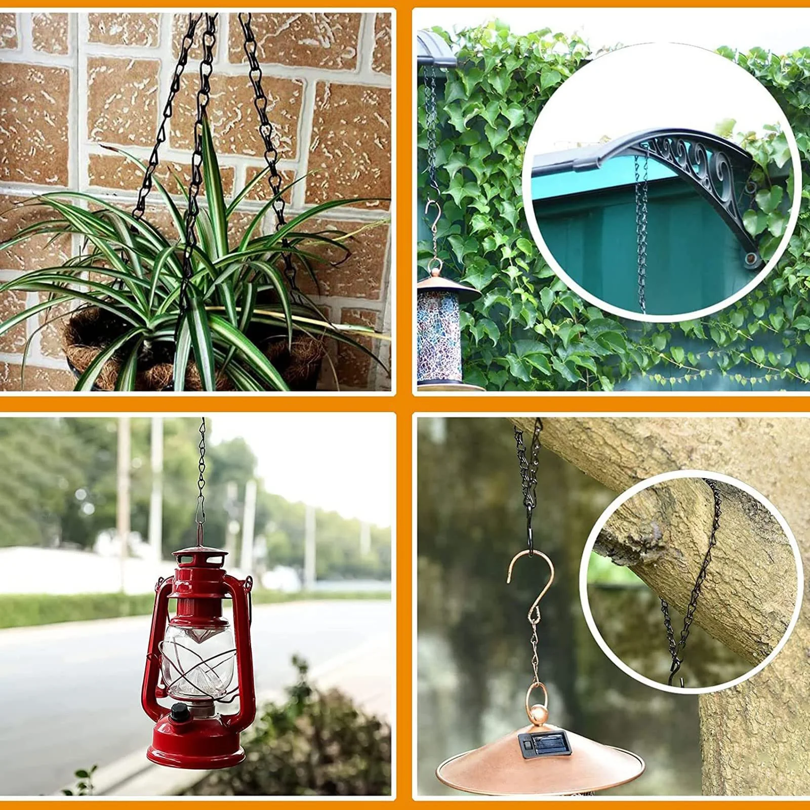 Цепочки для подвесных корзин Набор 9 шт. 40 см металлические Черный, фото №3 Цепочки для подвесных корзин Набор 9 шт. 40 см металлические Черный, фото №3