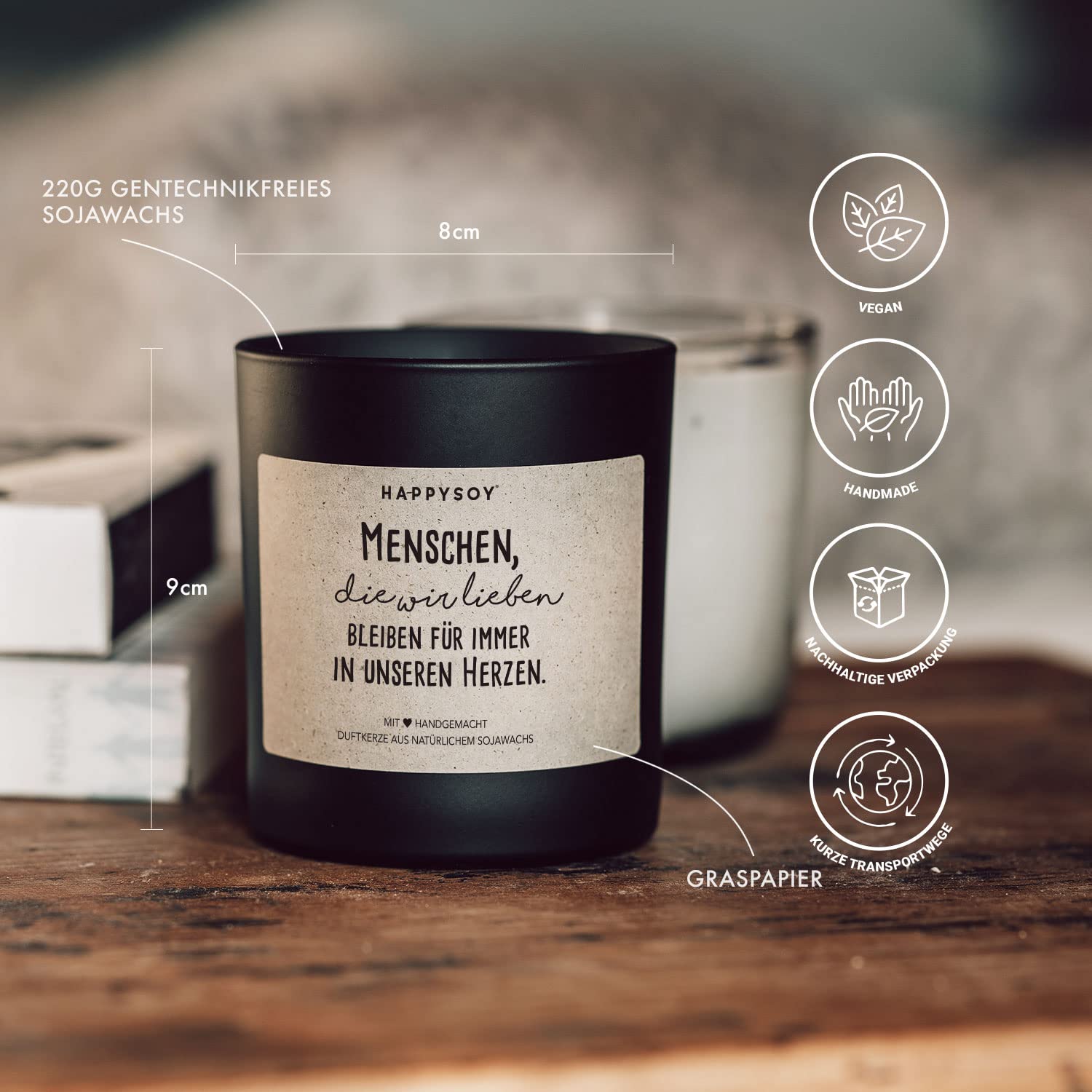 Свічка Sympathy з написом у склі Ароматизована соєвий віск зроблено вручну, фото №4