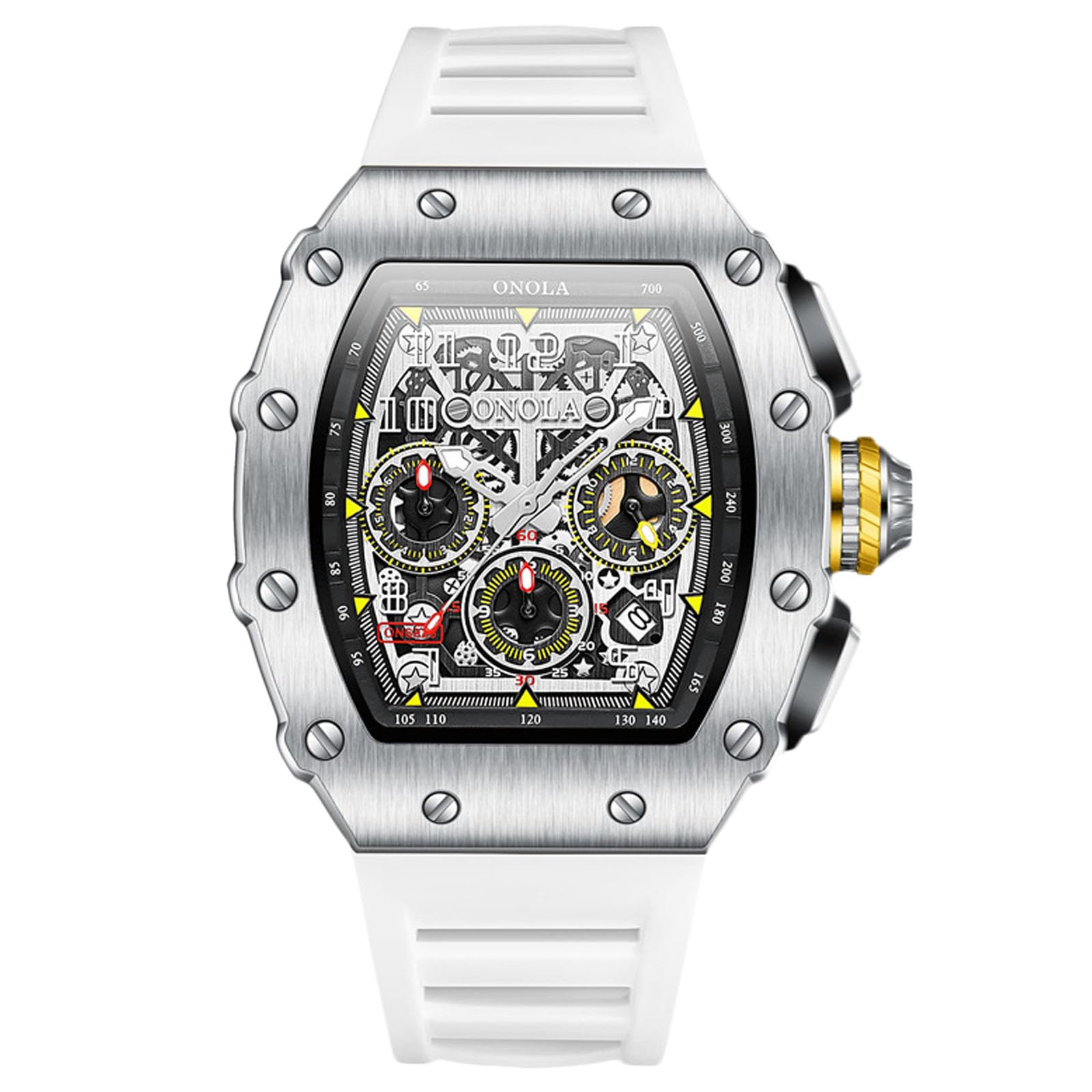 Часы RORIOS Мужские Многофункциональные Спортивные Водостойкость 50 м Аналоговый Кварцевый С Тоннельным Панк Ремешком Силиконовый, фото №1 Часы RORIOS Мужские Многофункциональные Спортивные Водостойкость 50 м Аналоговый Кварцевый С Тоннельным Панк Ремешком Силиконовый, фото №1